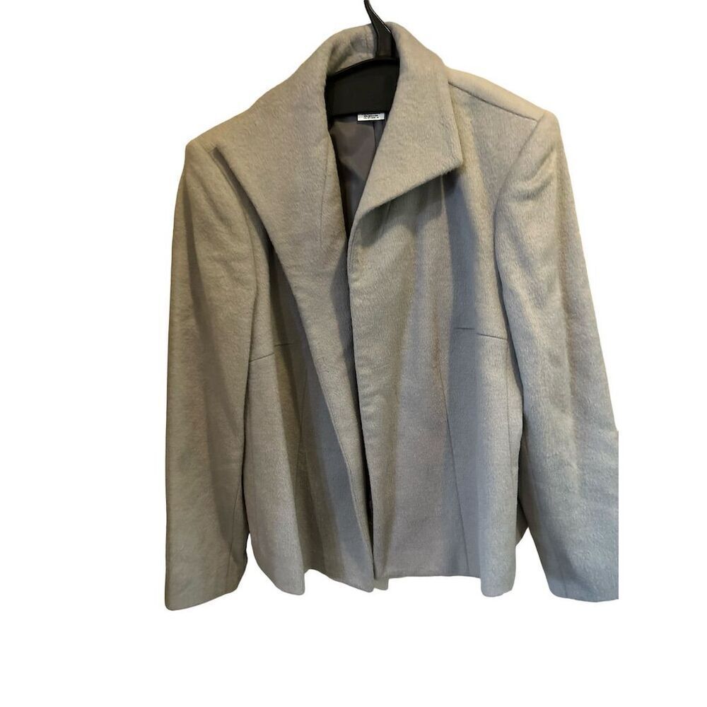 Harvé Benard Women's Plus Size 18W Light Gray Wool Blend Mid-Length‎ Jacket